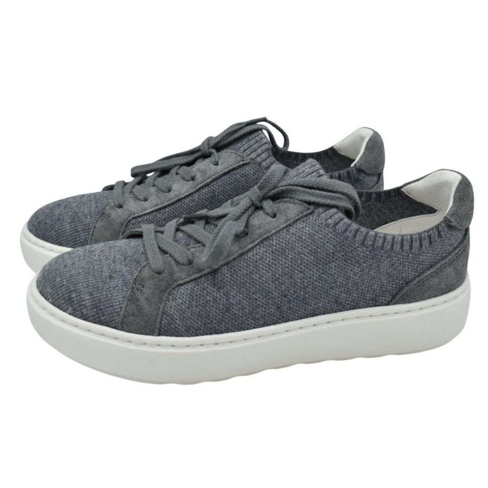 Johnston‎ & Murphy Womens Size 7.5 Cammie Knit Suede Lace Up Gray Sneakers Shoes
